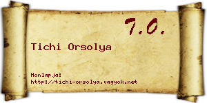 Tichi Orsolya névjegykártya